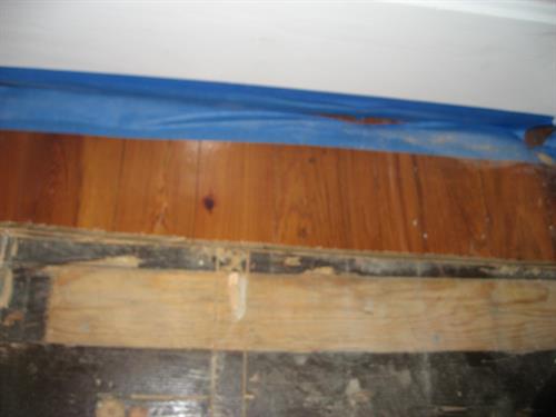 Water damage to flooring and structure