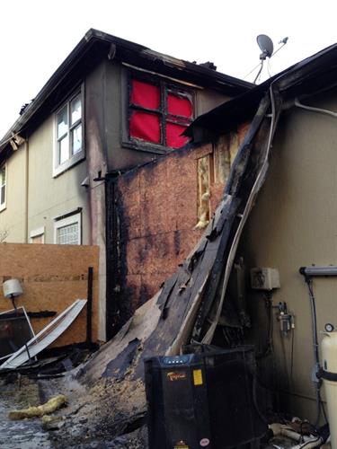 Fire damage exterior