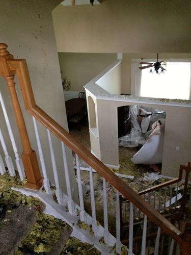 Water and fire damage interior